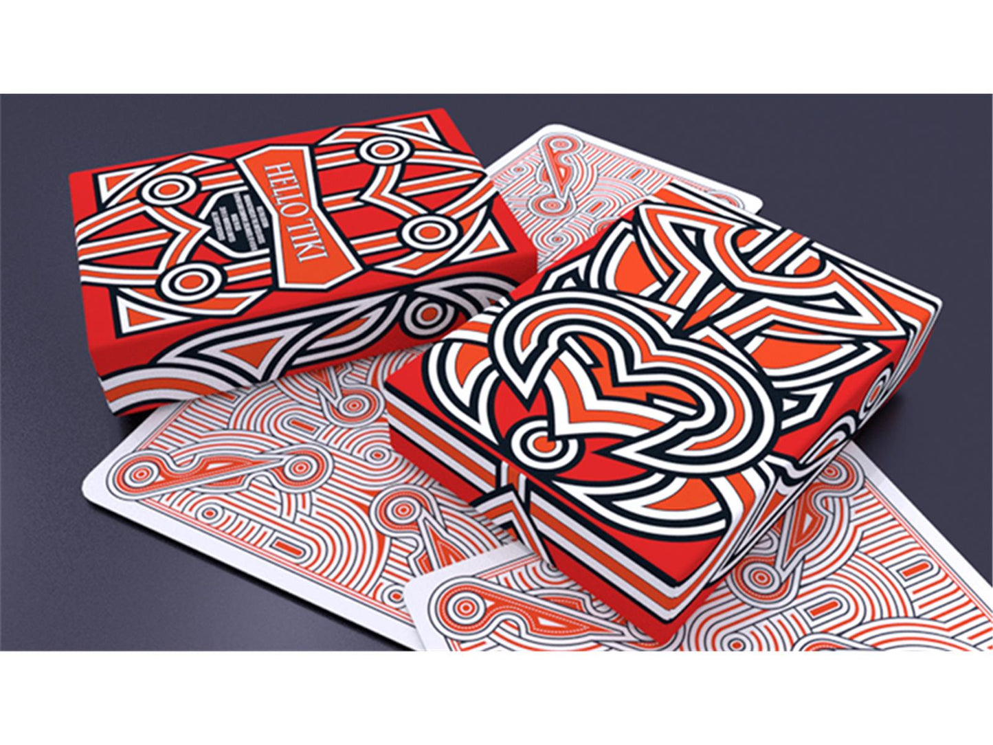 Hello Tiki (Red) Playing Cards
