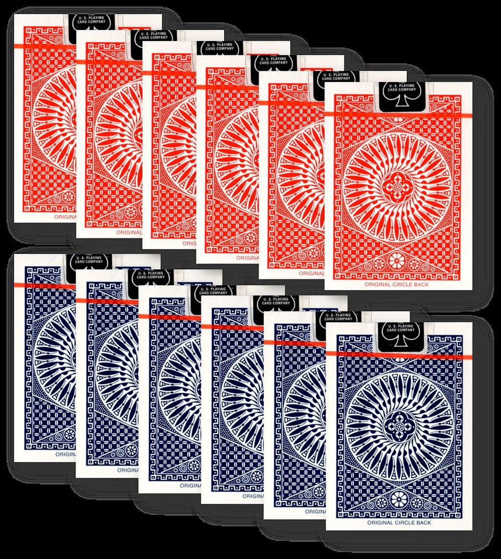 12 x Tally-Ho Circle Back Poker Karten blau/rot