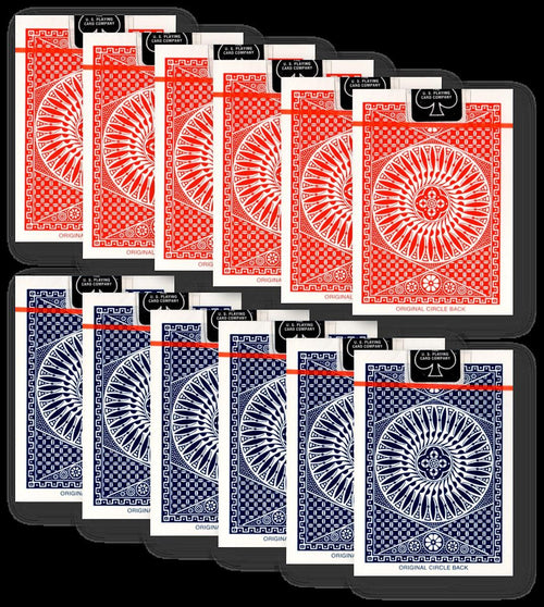 12 x Tally-Ho Circle Back Poker Karten blau/rot