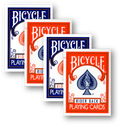 4 Decks (2 x rot / 2 x blau ) Bicycle 807 Rider Back Poker Karten - Old Tuck Case