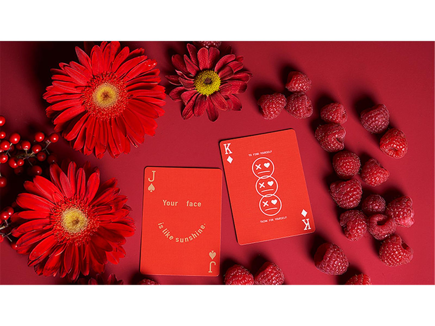 Keep Smiling Red V2 Playing Cards by Bocopo