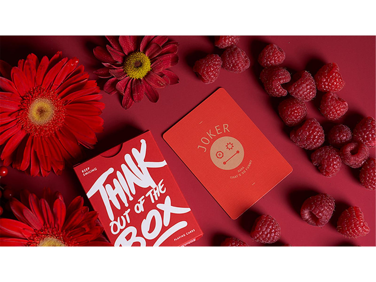 Keep Smiling Red V2 Playing Cards by Bocopo