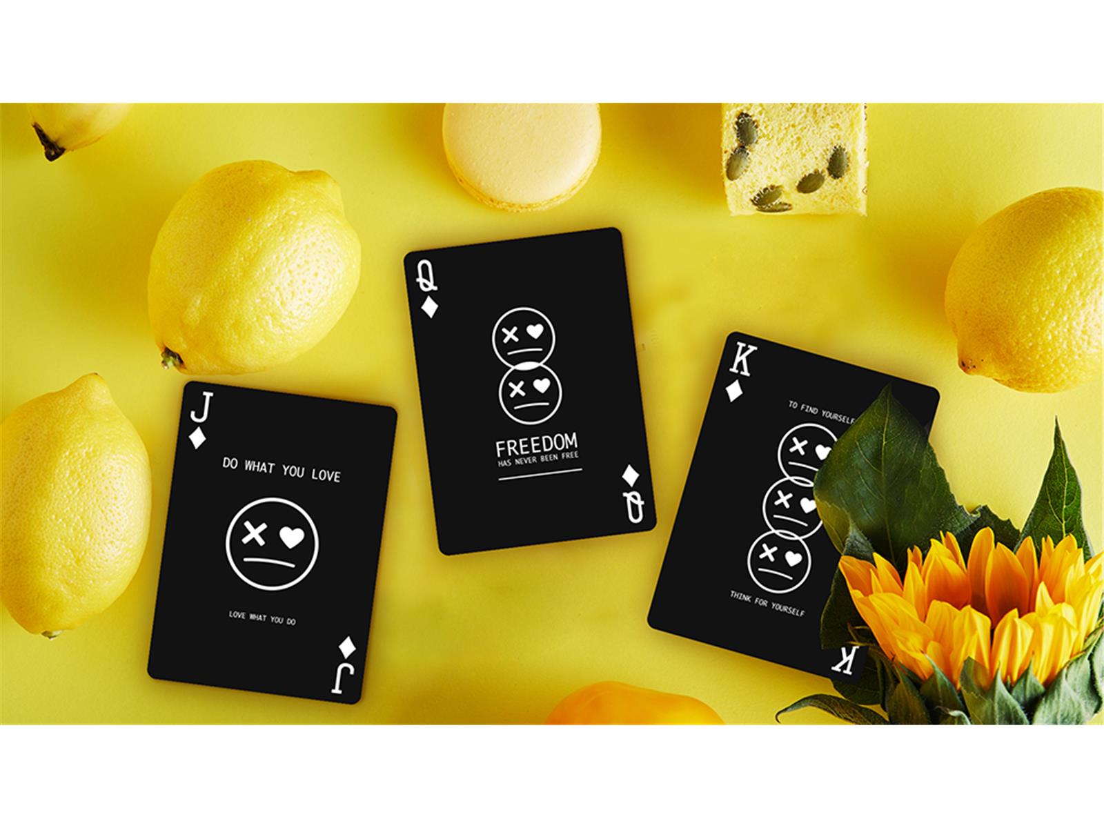 Keep Smiling Black V2 Playing Cards by Bocopo