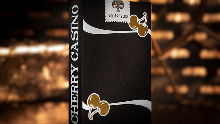 Limited Edition Cherry Casino (Monte Carlo Black and Gold) Numbered Seals Playing Cards