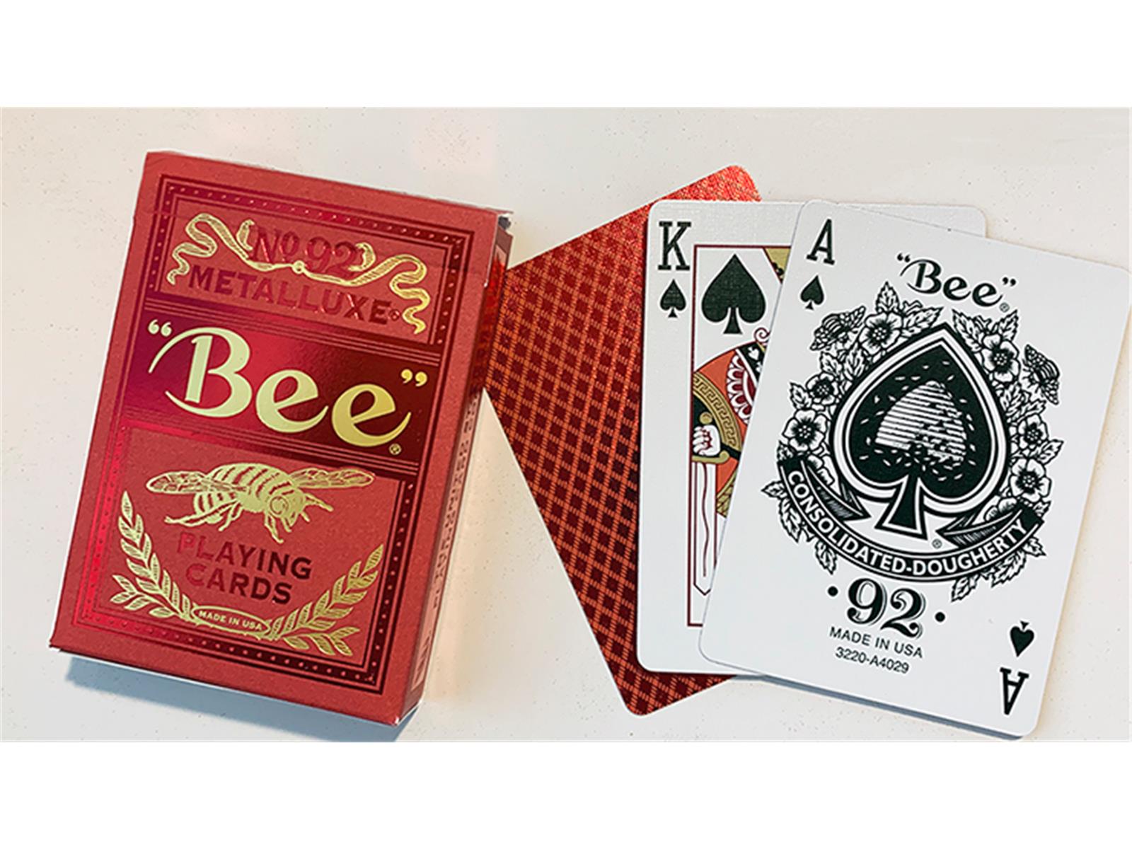 Bee Red MetalLuxe Playing Cards by US Playing Card