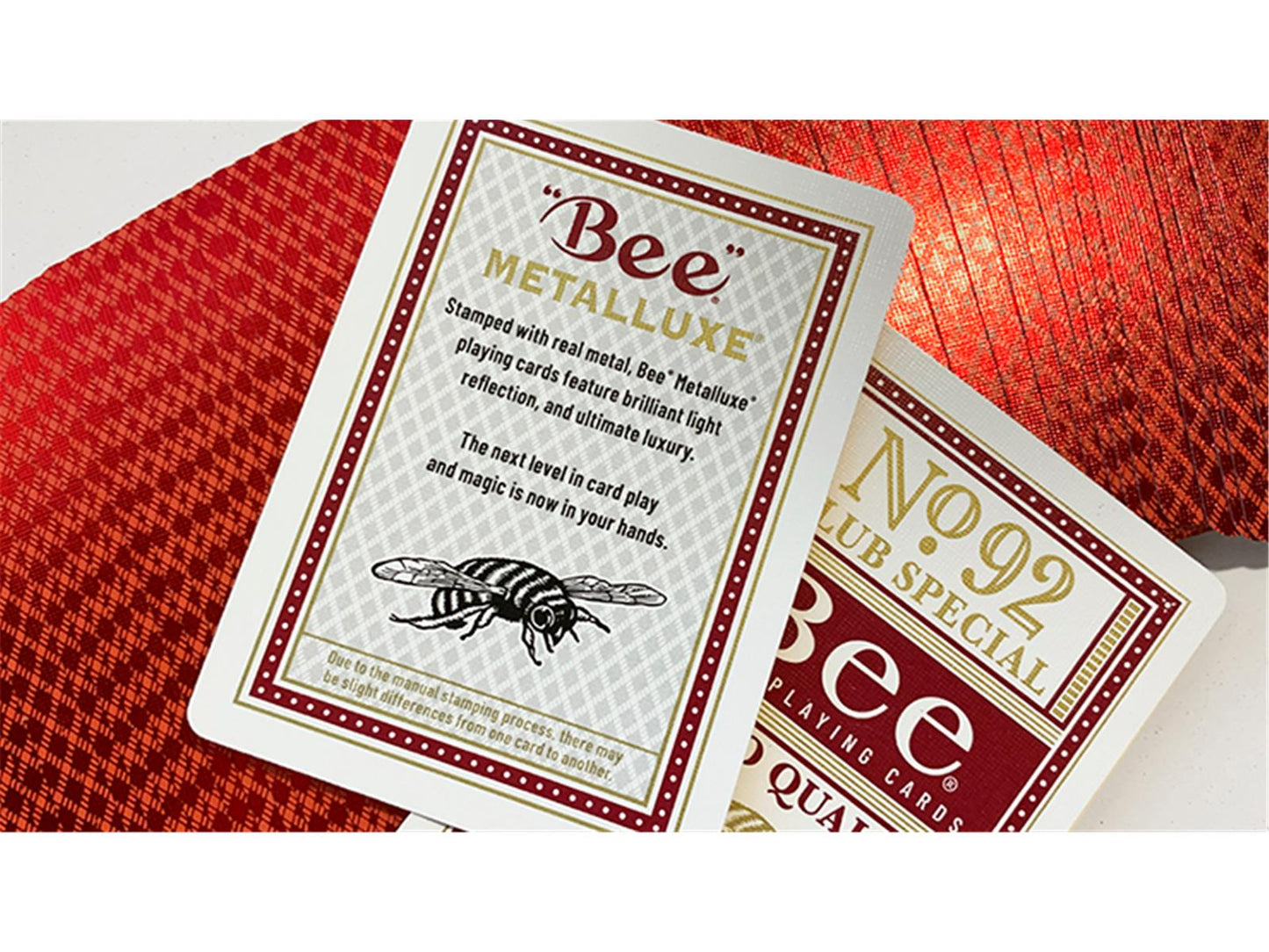 Bee Red MetalLuxe Playing Cards by US Playing Card