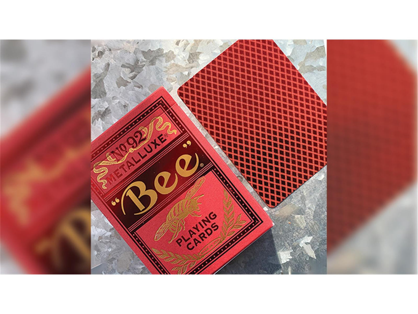 Bee Red MetalLuxe Playing Cards by US Playing Card