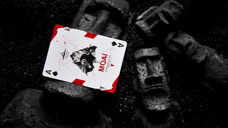 MOAI Red Edition Playing Cards by Bocopo
