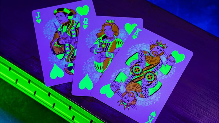 Bicycle Neon Rider Back Green - GLO Playing Cards