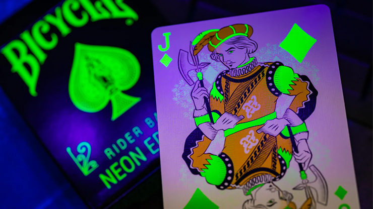 Bicycle Neon Rider Back Green - GLO Playing Cards