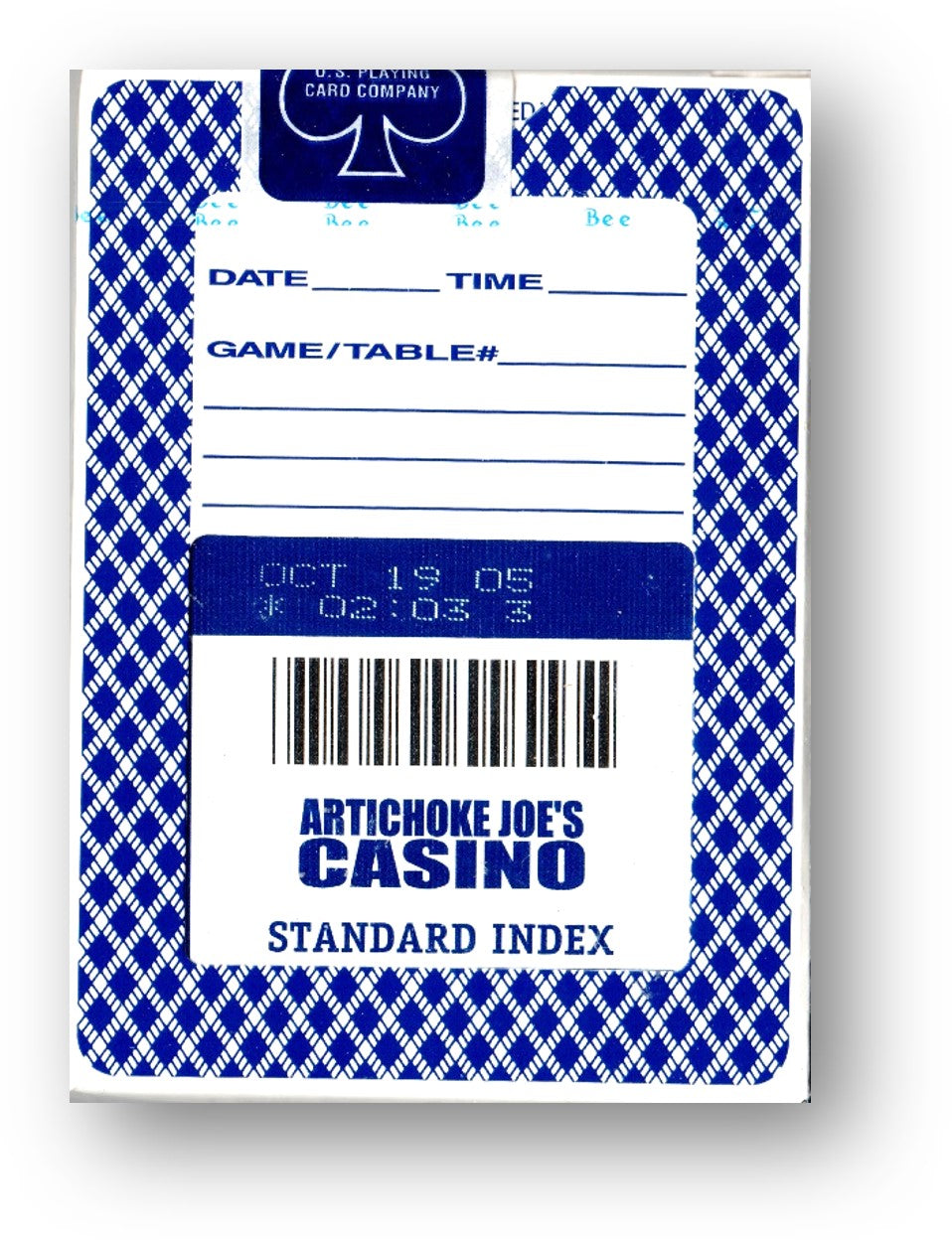 Bee Artichoke Joe's Casino (Standard Index) Deck - Ohio Made
