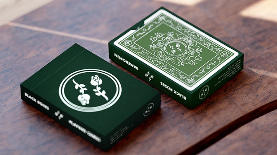Black Roses Immergrün Playing Cards
