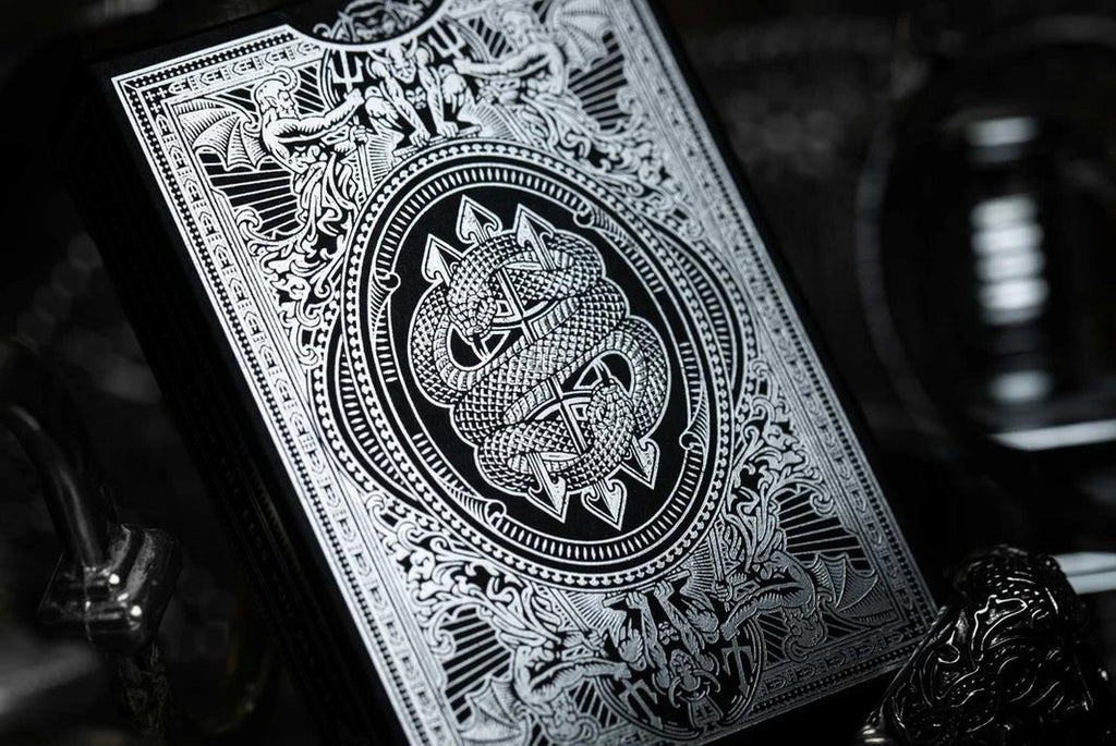 Devil's in the Details Sinful Silver Playing Cards by Riffle Shuffle