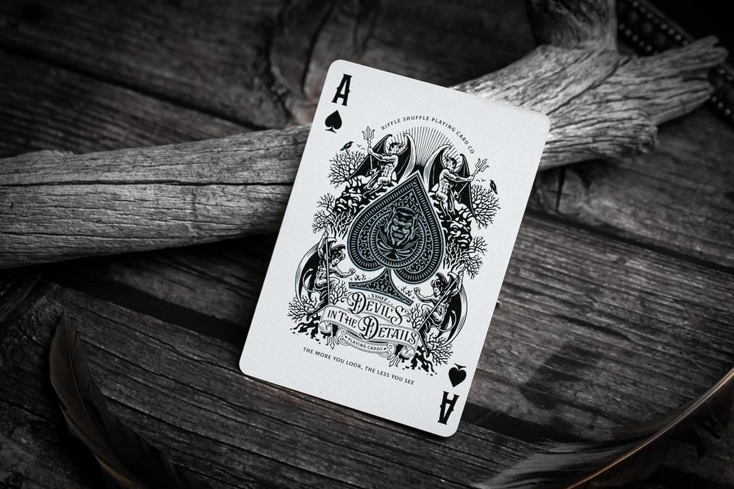 Devil's in the Details Sinful Silver Playing Cards by Riffle Shuffle