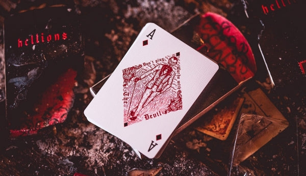 Red Hellions Playing Cards - Black Tuck