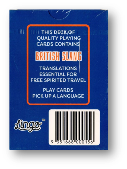 Lingo (British Slang) Playing Cards