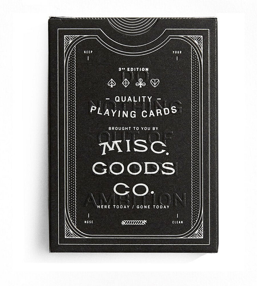 Black Deck of Playing Cards by MISC GOODS