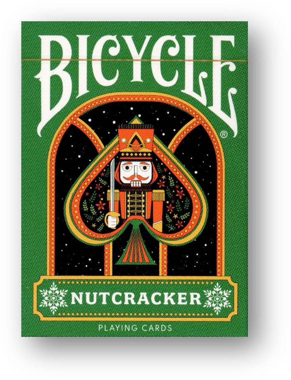 Bicycle Nutcracker (Green Gilded) Playing Cards
