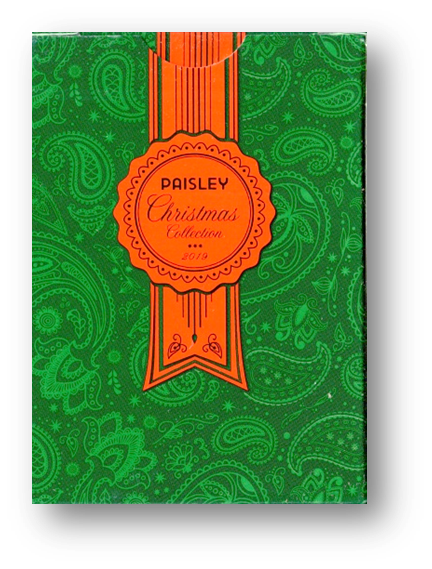 Paisley Metallic Green Christmas Playing Cards by Dutch Card House Company