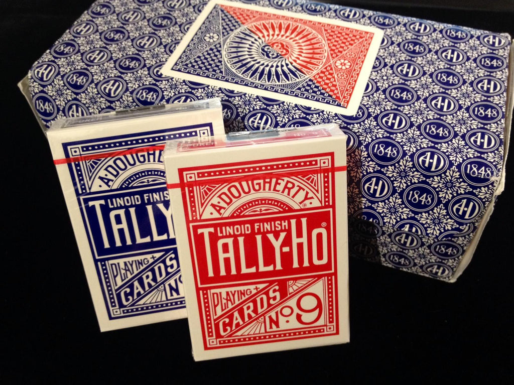 12 x Tally-Ho Circle Back Poker Karten blau/rot